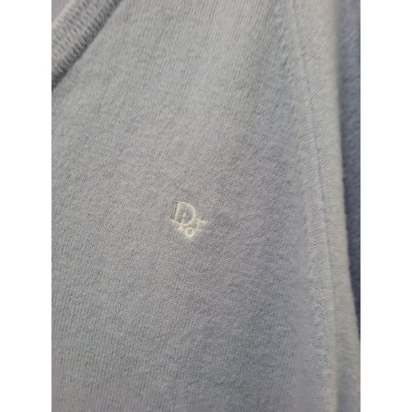 Vintage Christian Dior Light Blue Made in USA 100% Orlon Acrylic Sweater XL - Picture 3 of 5